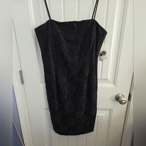 NWT Liliana Womens Size 12 Black Lace Strapless Convertible Evening Party Dress